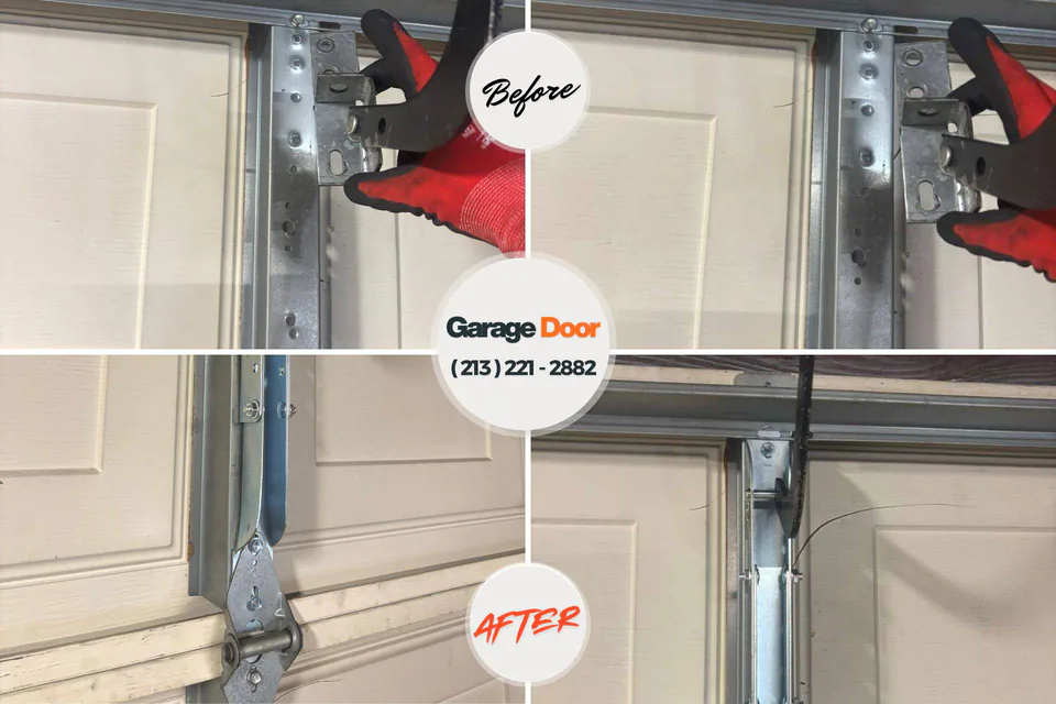 Before and after: garage door repair Orland, CA